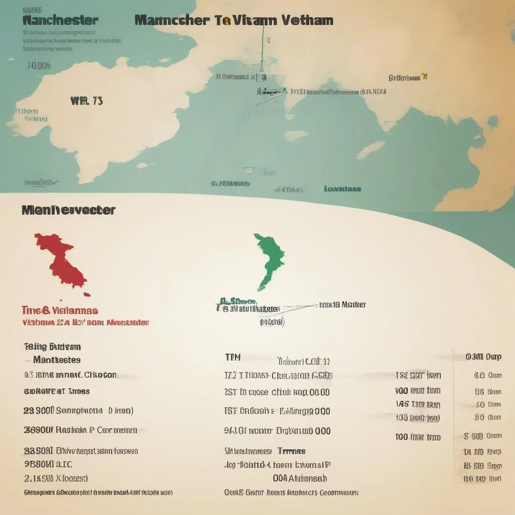 Múi giờ Manchester và Việt Nam