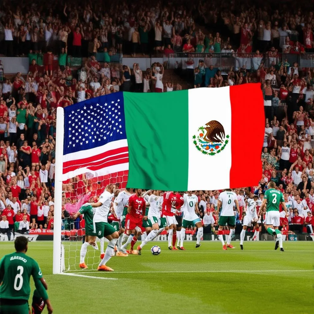 Mỹ vs Mexico tranh đấu bóng đá