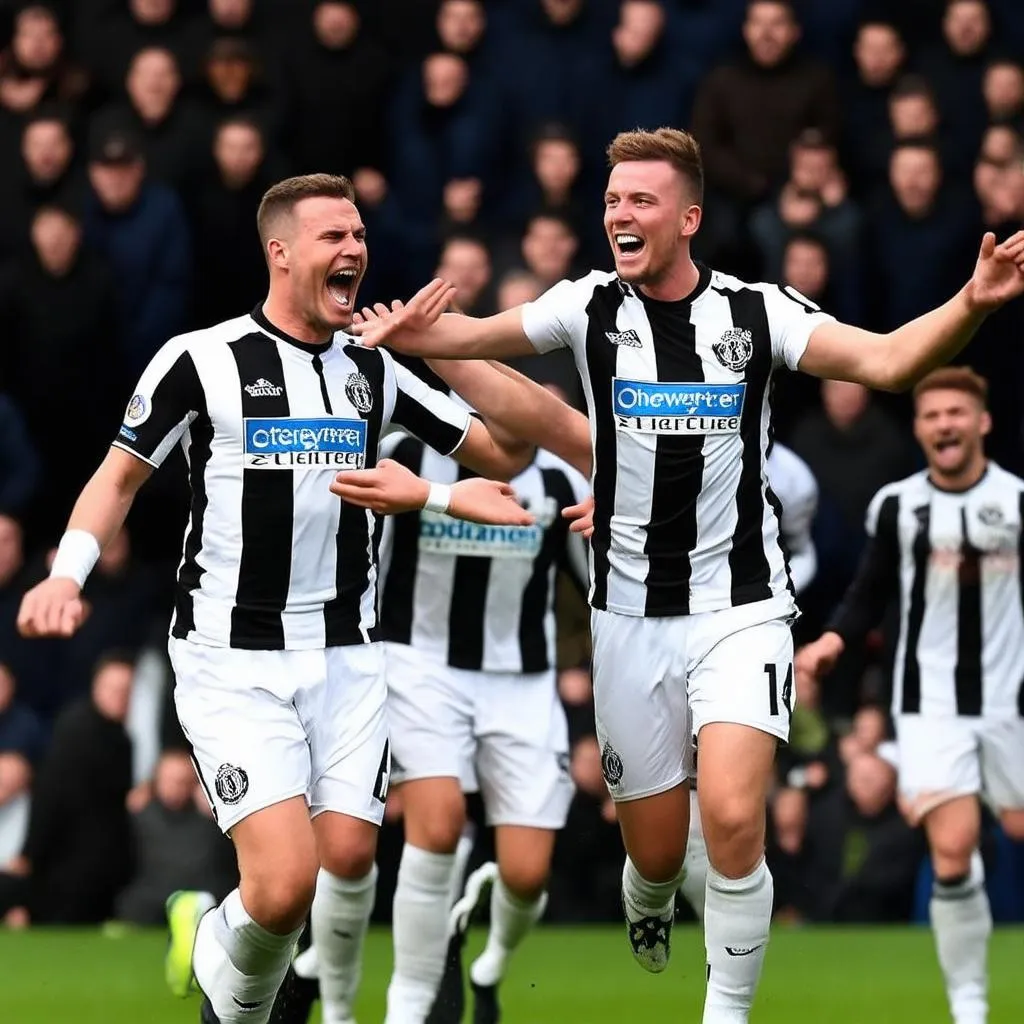 newcastle-united-players-celebrating