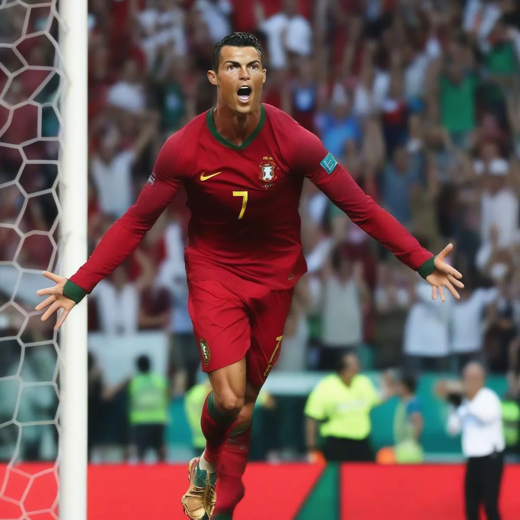 Ronaldo ăn mừng bàn thắng