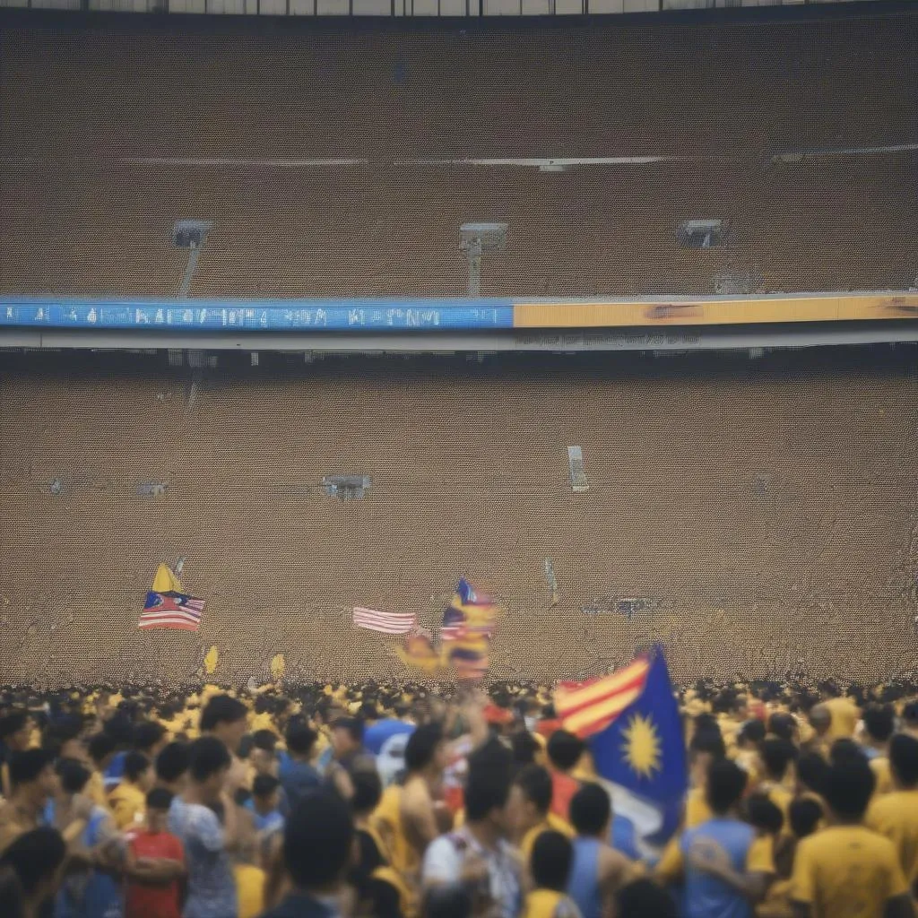 Sân bóng Bukit Jalil sôi động