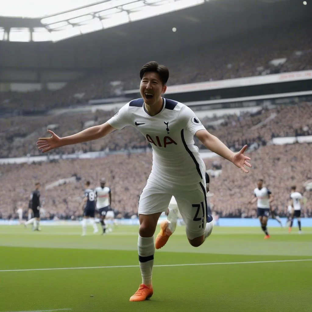 Son Heung Min ghi bàn cho Tottenham Hotspur