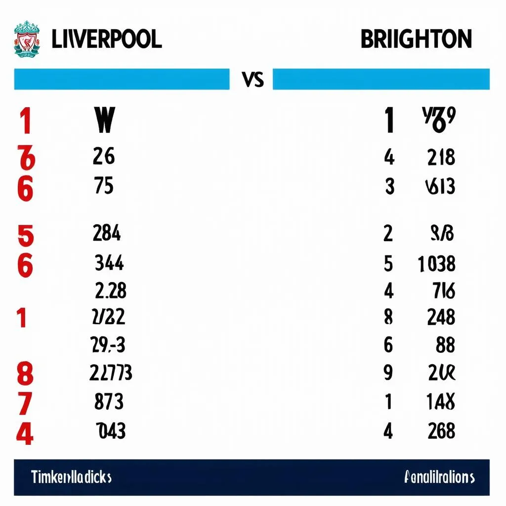 Thống kê Liverpool vs Brighton