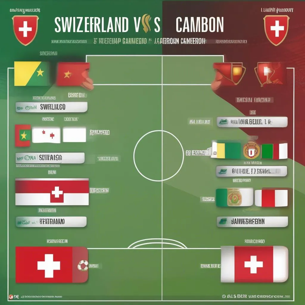 Lịch thi đấu Thụy Sĩ vs Cameroon, soi kèo trận đấu, dự đoán tỷ số