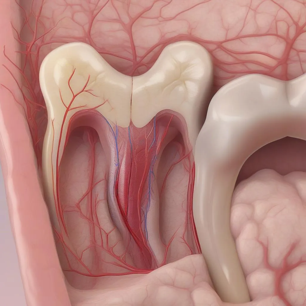 Tủy răng: Trung tâm kiểm soát của răng, chứa các mạch máu và dây thần kinh