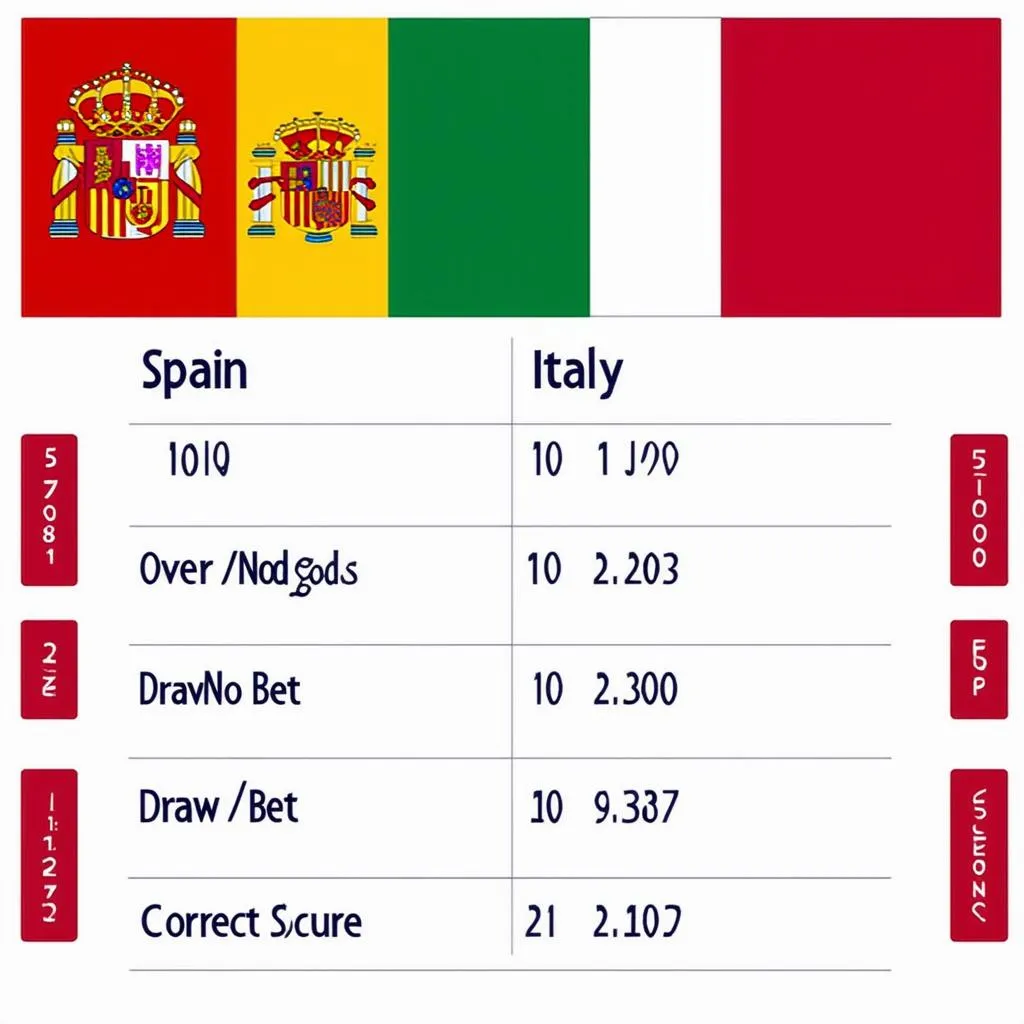 Tỷ lệ kèo Tây Ban Nha vs Ý