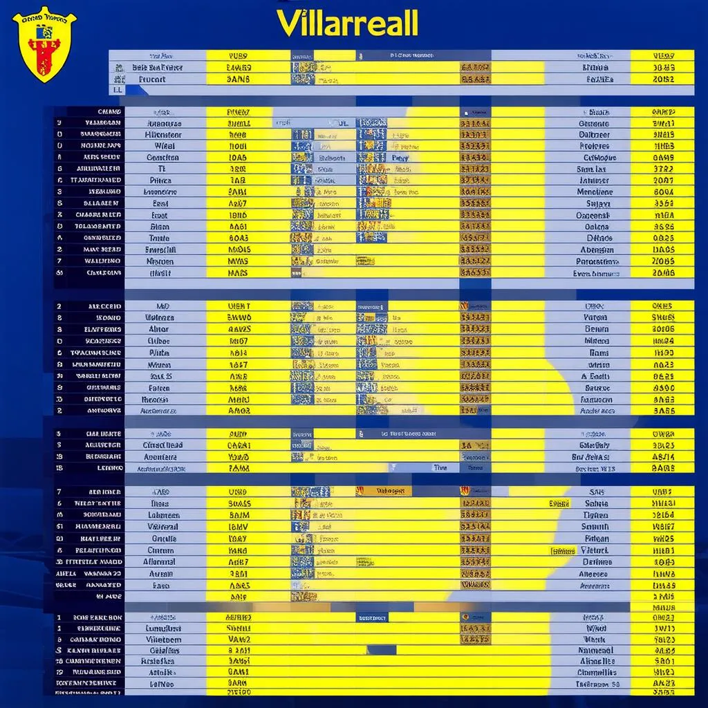 Lịch thi đấu Villarreal