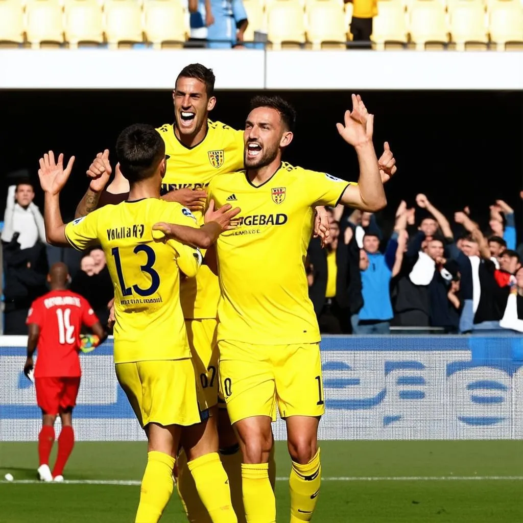 Villarreal Players Celebrating