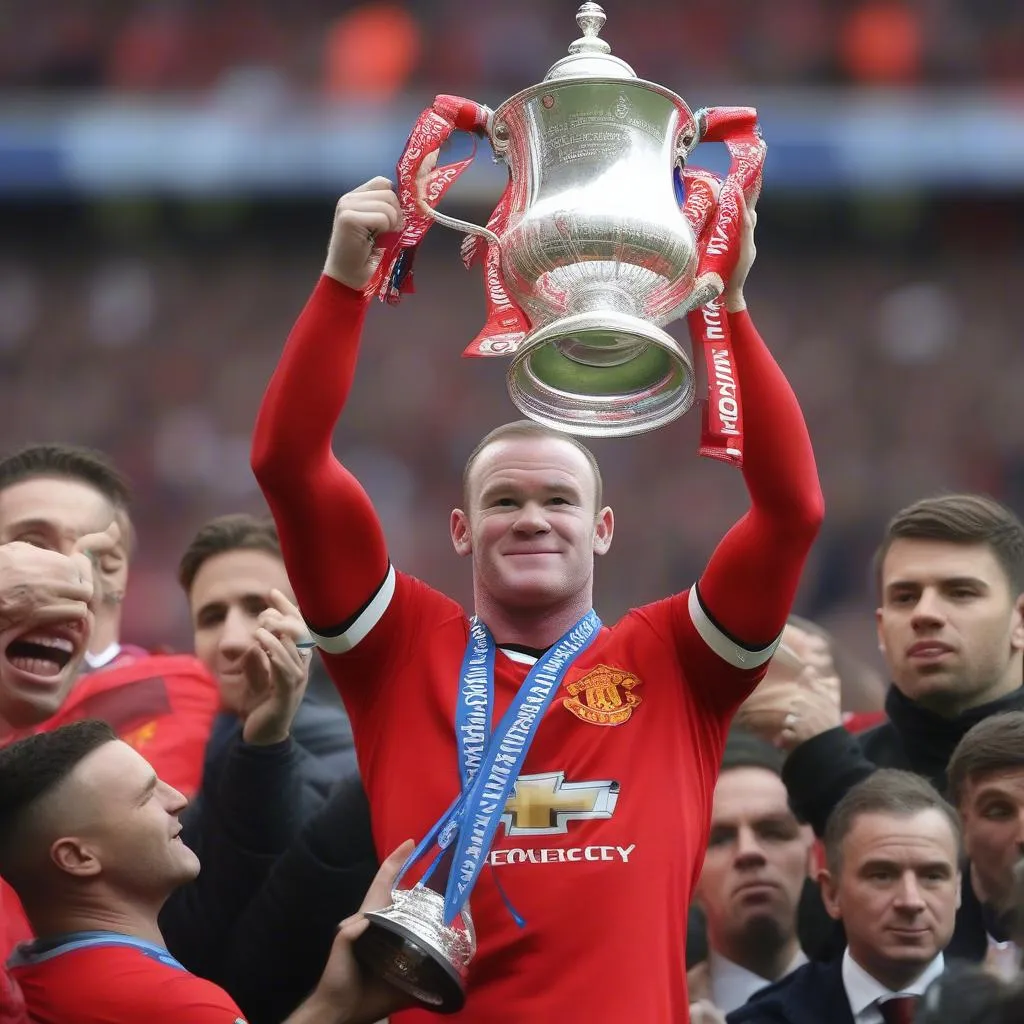 Wayne Rooney nâng cao chiếc cúp FA Cup 2016 - minh chứng cho tài năng lãnh đạo của anh