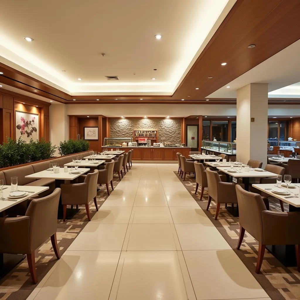 Không gian rộng rãi, thoáng đãng tại buffet lẩu nướng Giải Phóng