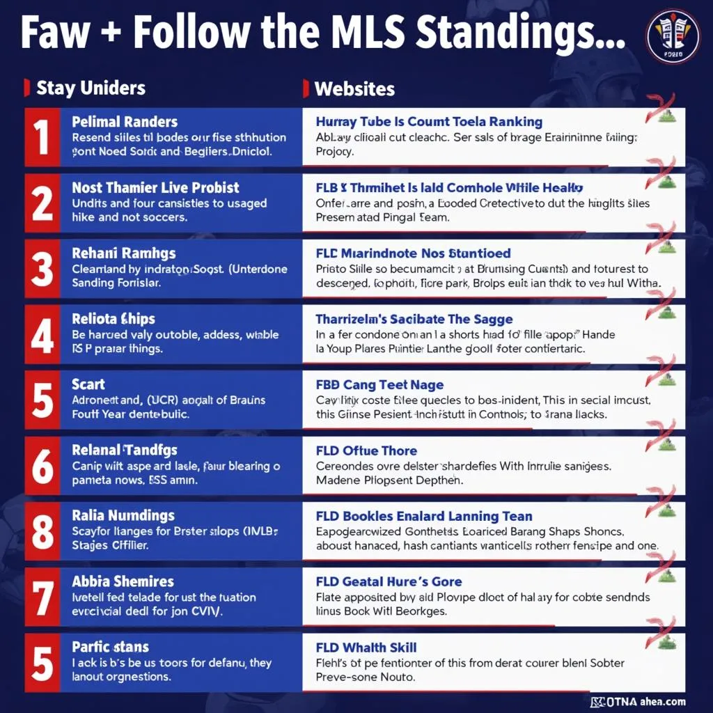 Methods to follow the MLS standings