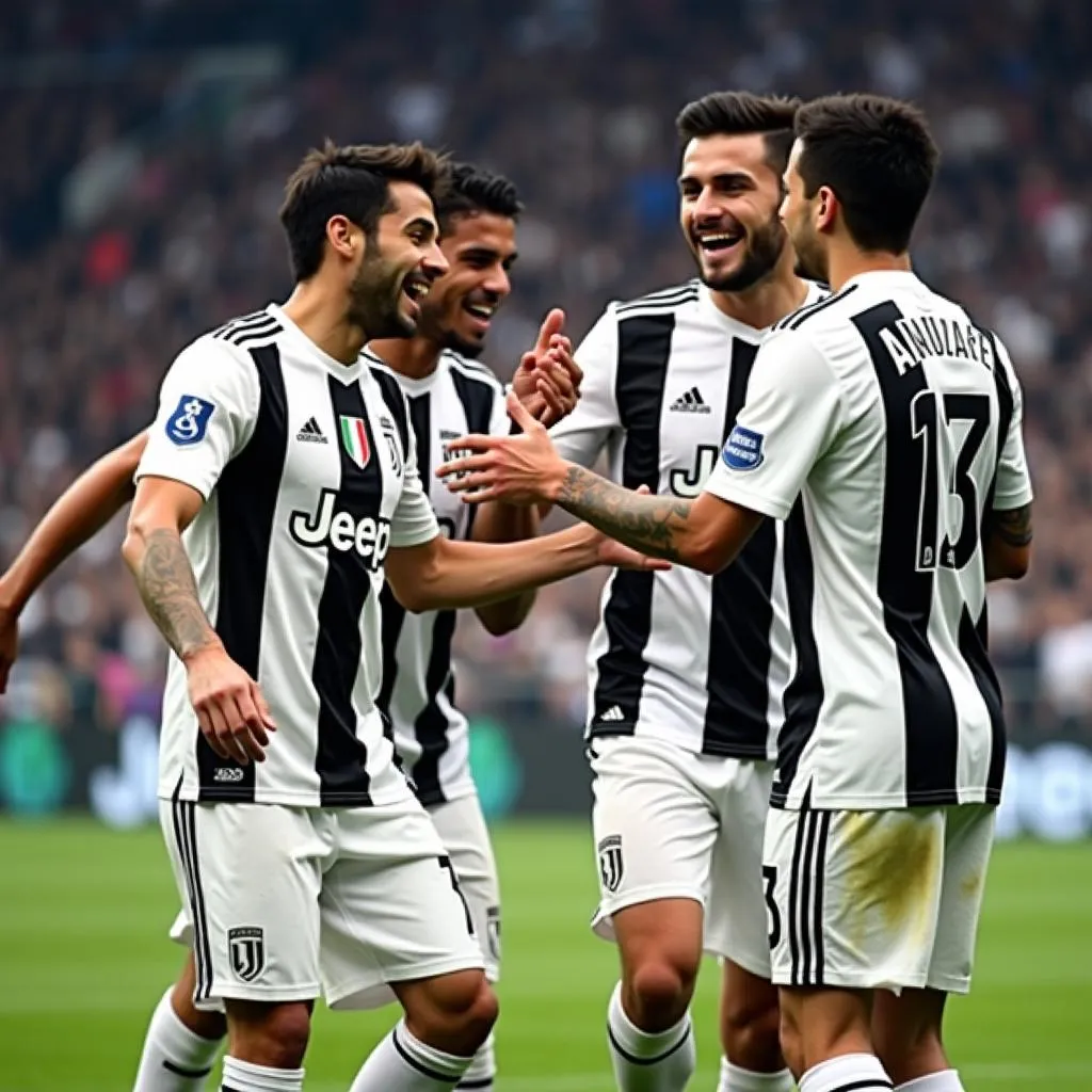 Cầu thủ Juventus trong trận đấu bóng đá