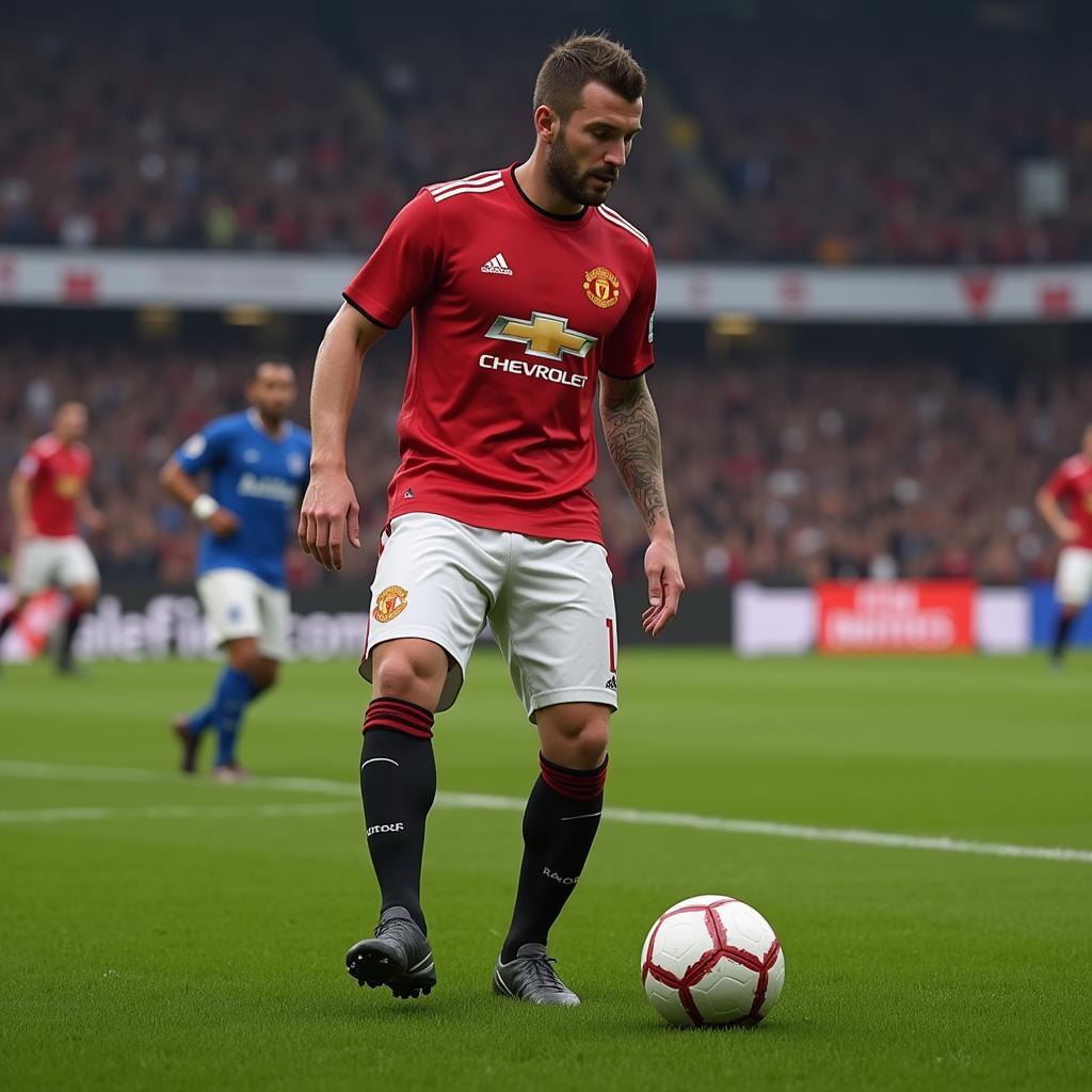 David Beckham chuẩn bị sút phạt trong FIFA