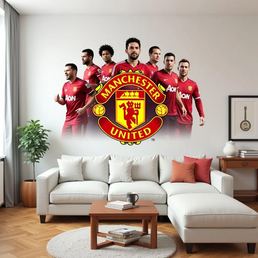 Decal dán tường Manchester United trong phòng khách