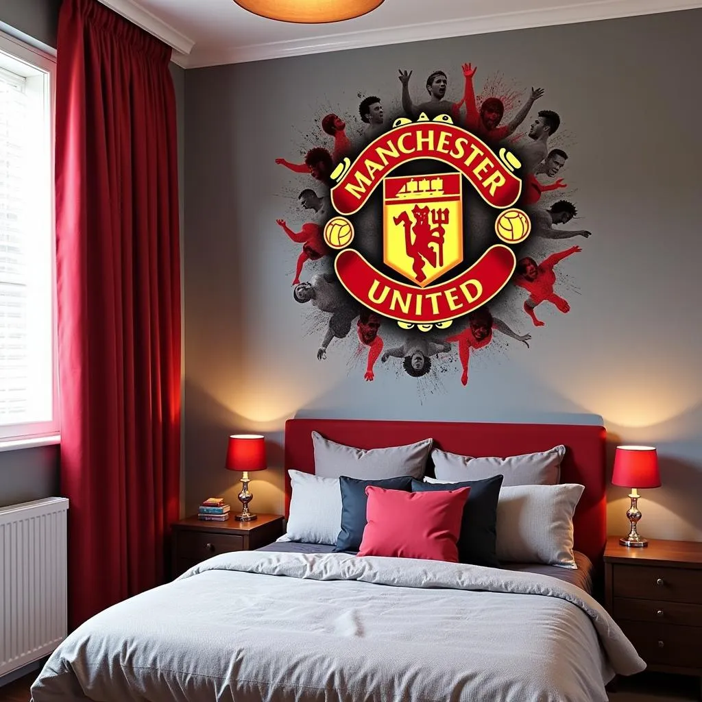 Decal hình xăm Manchester United trong phòng ngủ