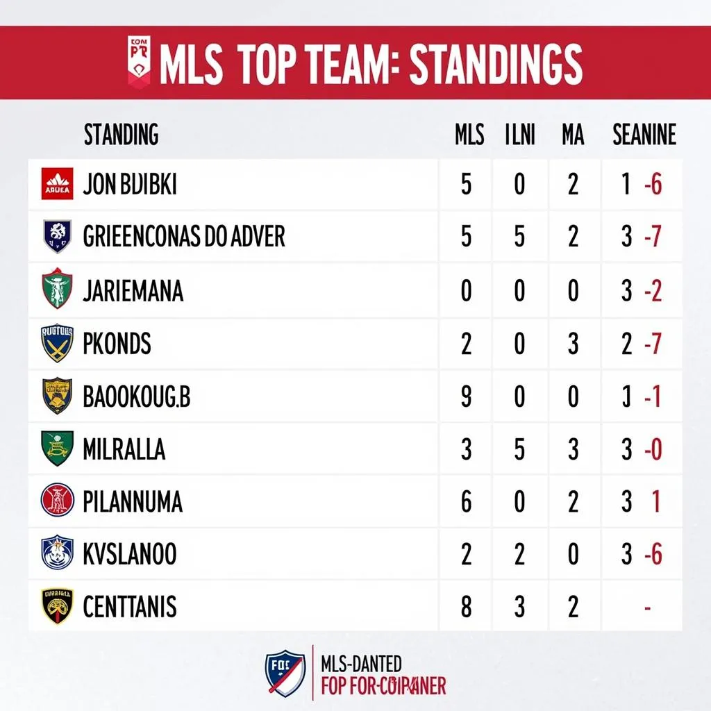 Top teams in the MLS