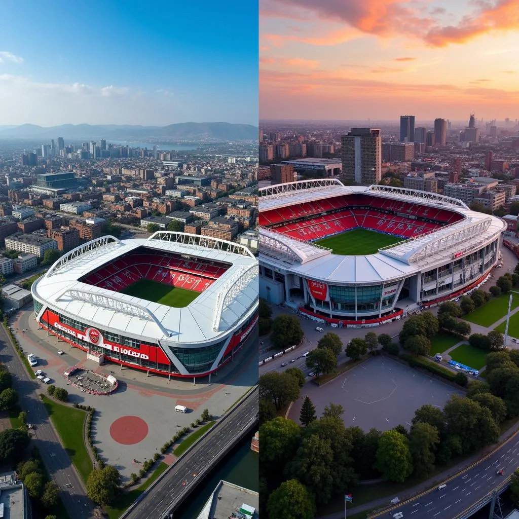 Emirates Stadium and Old Trafford