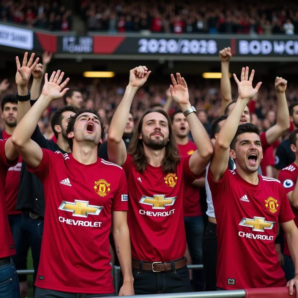 Fan hâm mộ mặc áo đấu Manchester United 2020