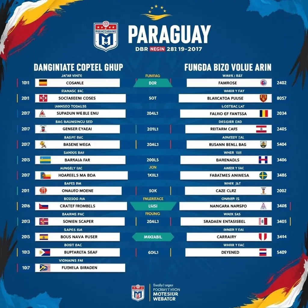 Lịch thi đấu Giải Hạng Nhất Paraguay