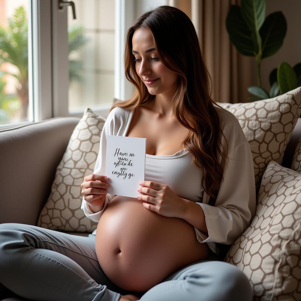 Hypnobirthing pregnant woman using affirmations in Manchester