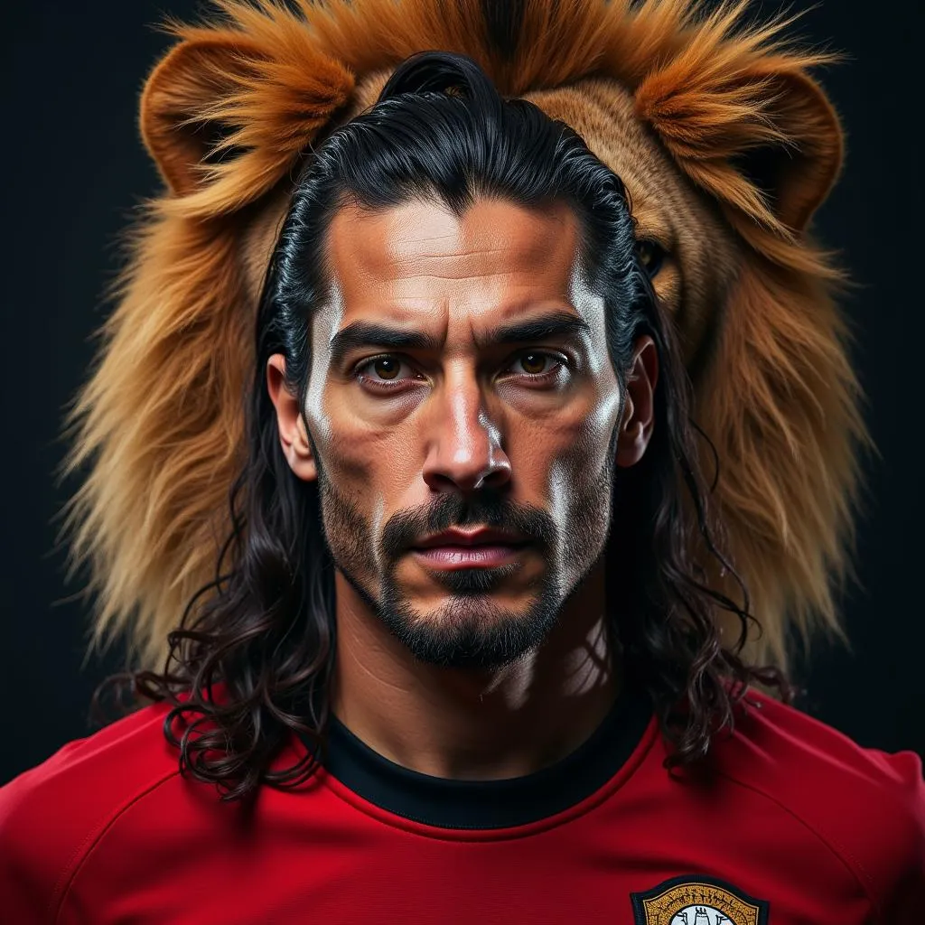 Ibrahimović portrait with lion head