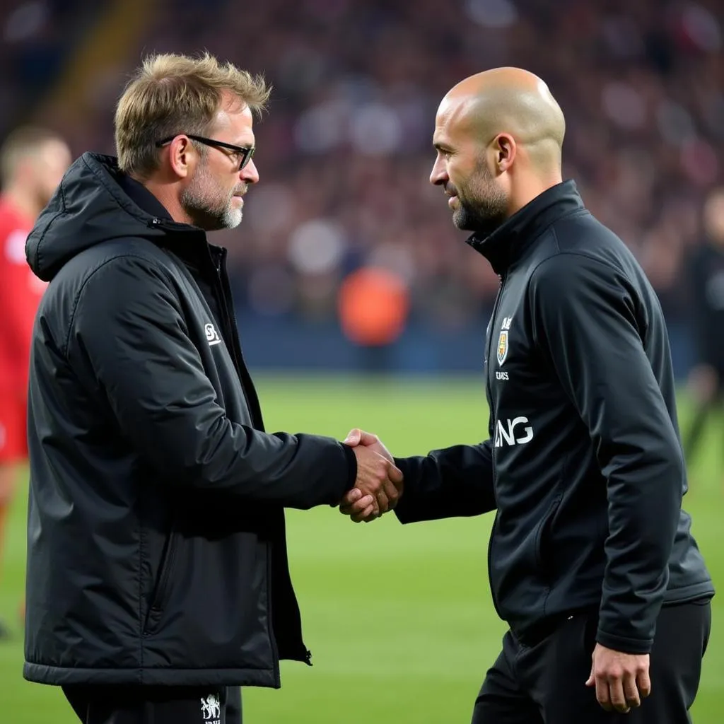 Klopp và Guardiola bắt tay