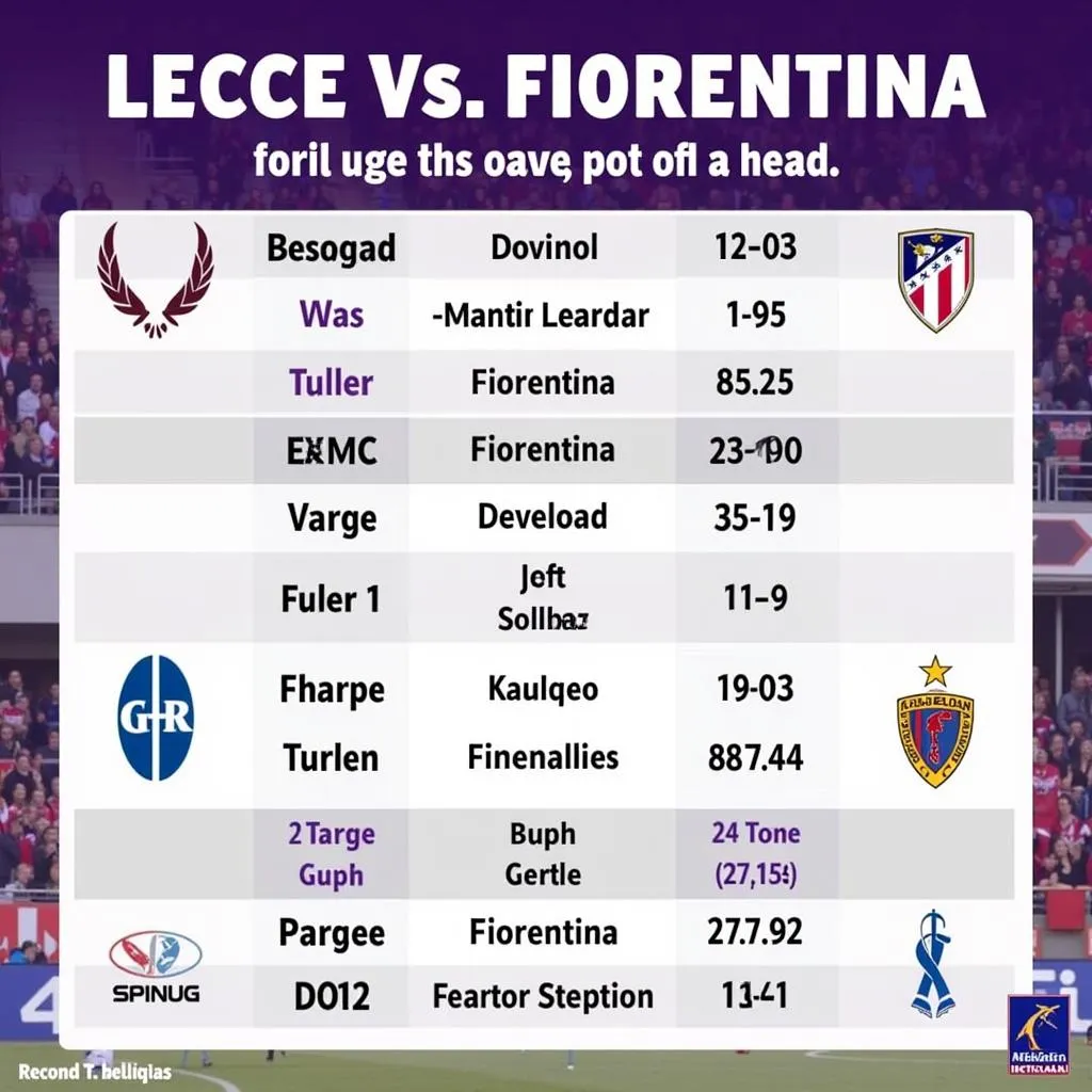 Lịch Sử Đối Đầu Lecce Fiorentina