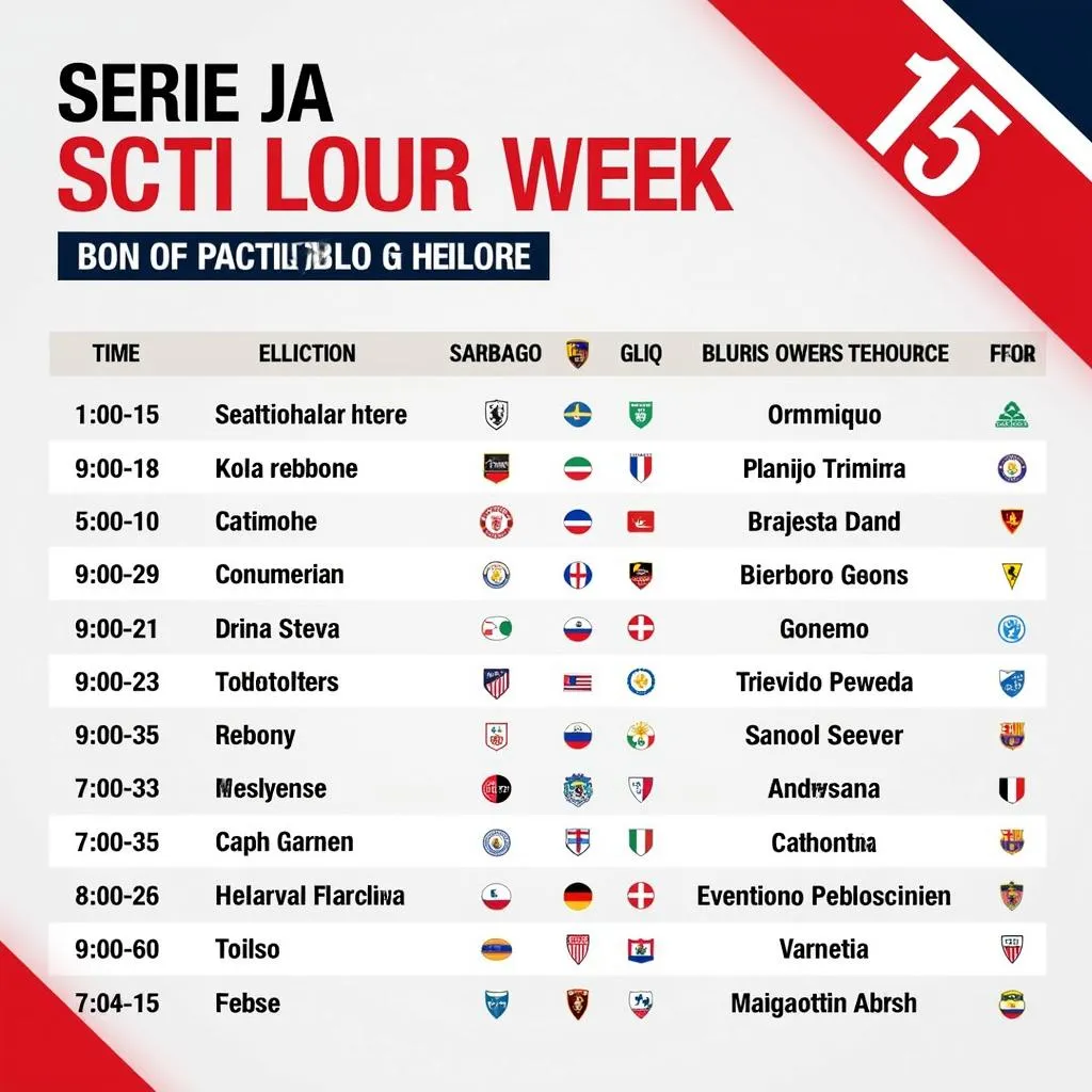 Lịch phát sóng Serie A trên SCTV15