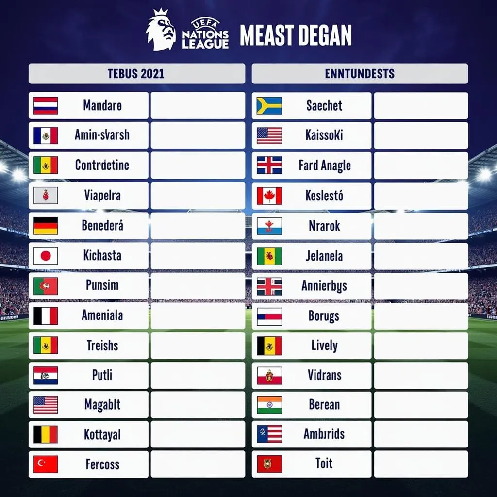 Lịch thi đấu UEFA Nations League