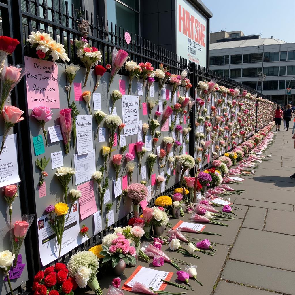 A memorial wall at the Manchester Arena