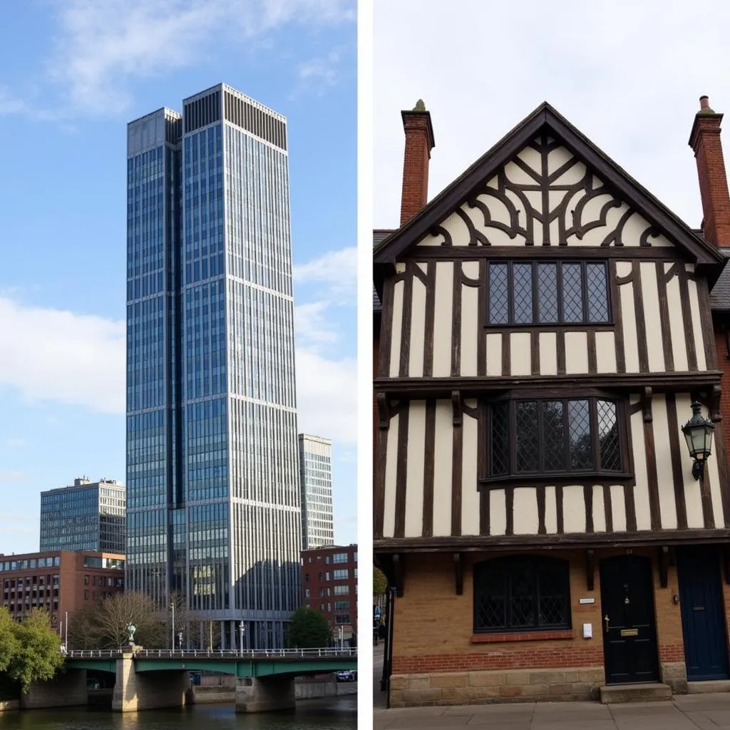 A side-by-side comparison of Manchester and Chester architecture