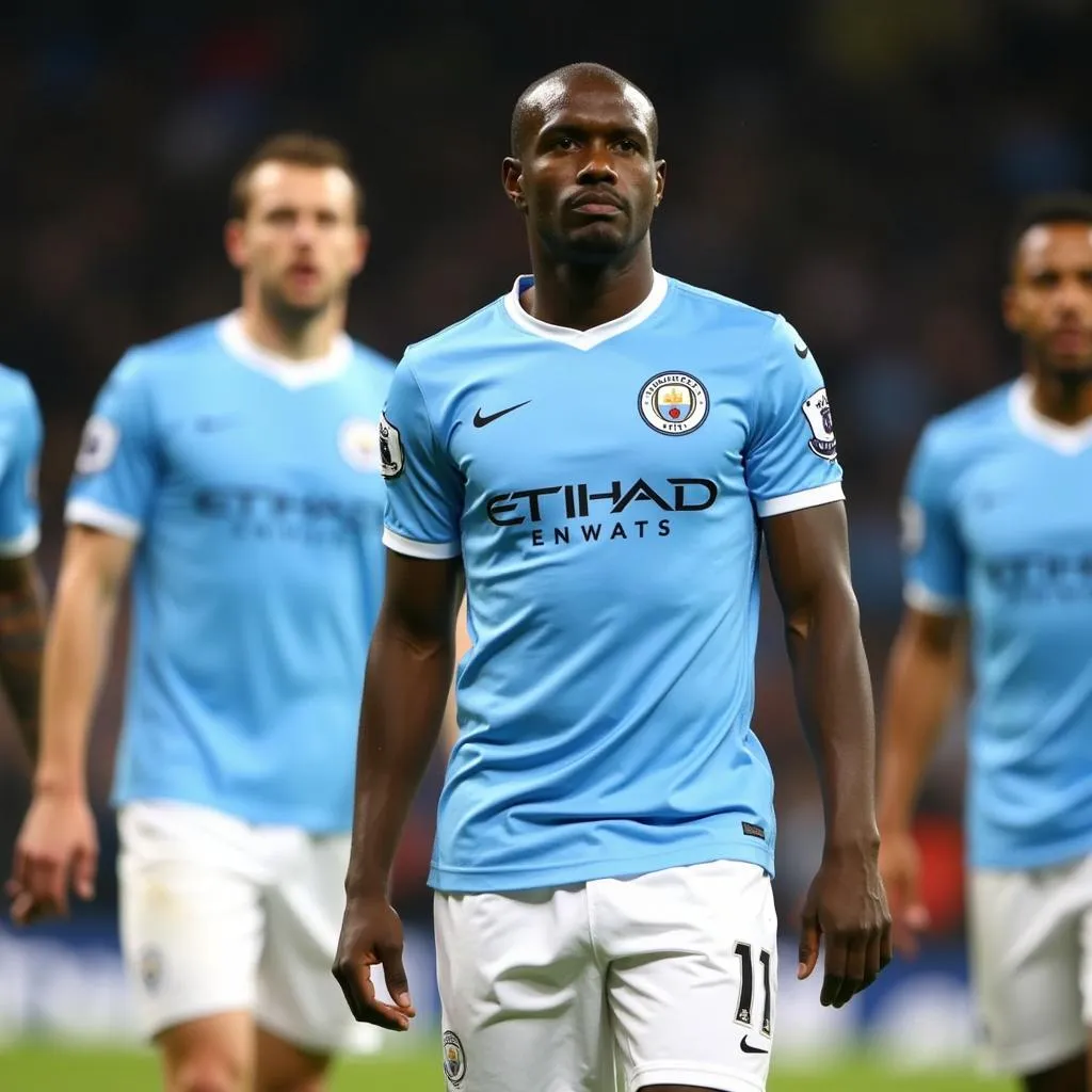 Manchester City Players Wearing the 2010 Kit