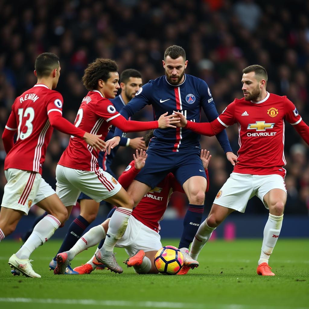 Hàng phòng ngự Manchester United bị xé toạc trong trận đấu với PSG