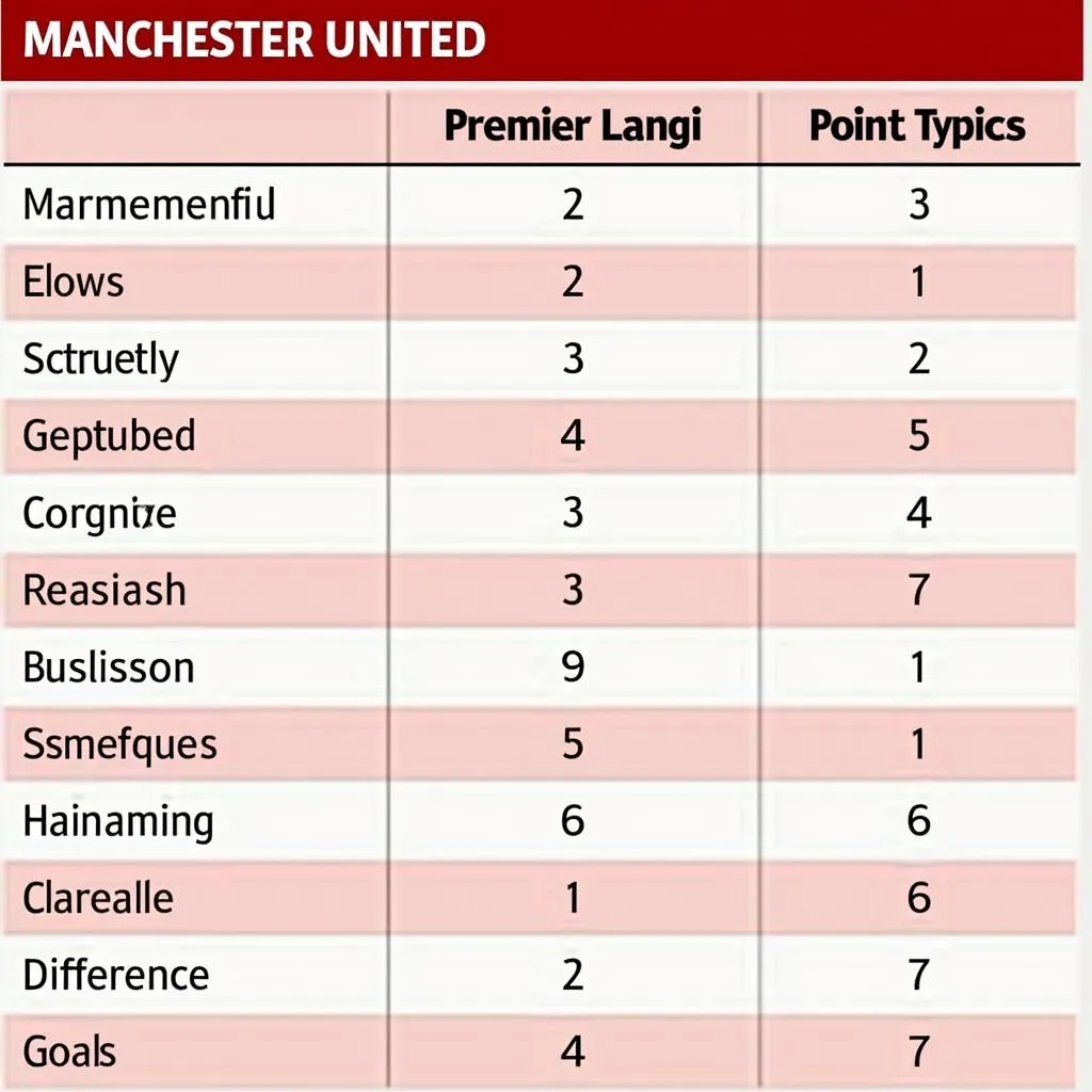 Bảng xếp hạng Premier League mùa giải 2023-2024