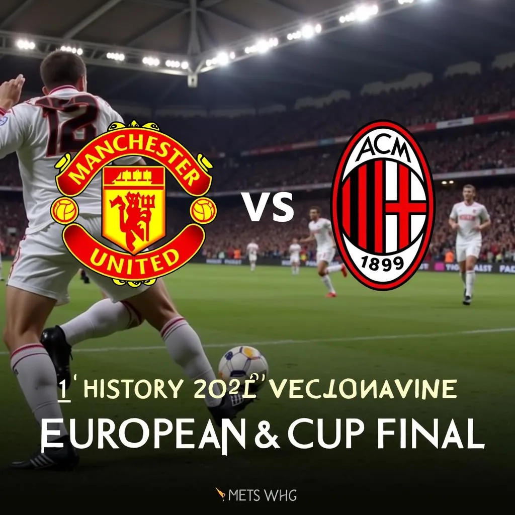 Manchester United and AC Milan clashing in a historic European Cup Final