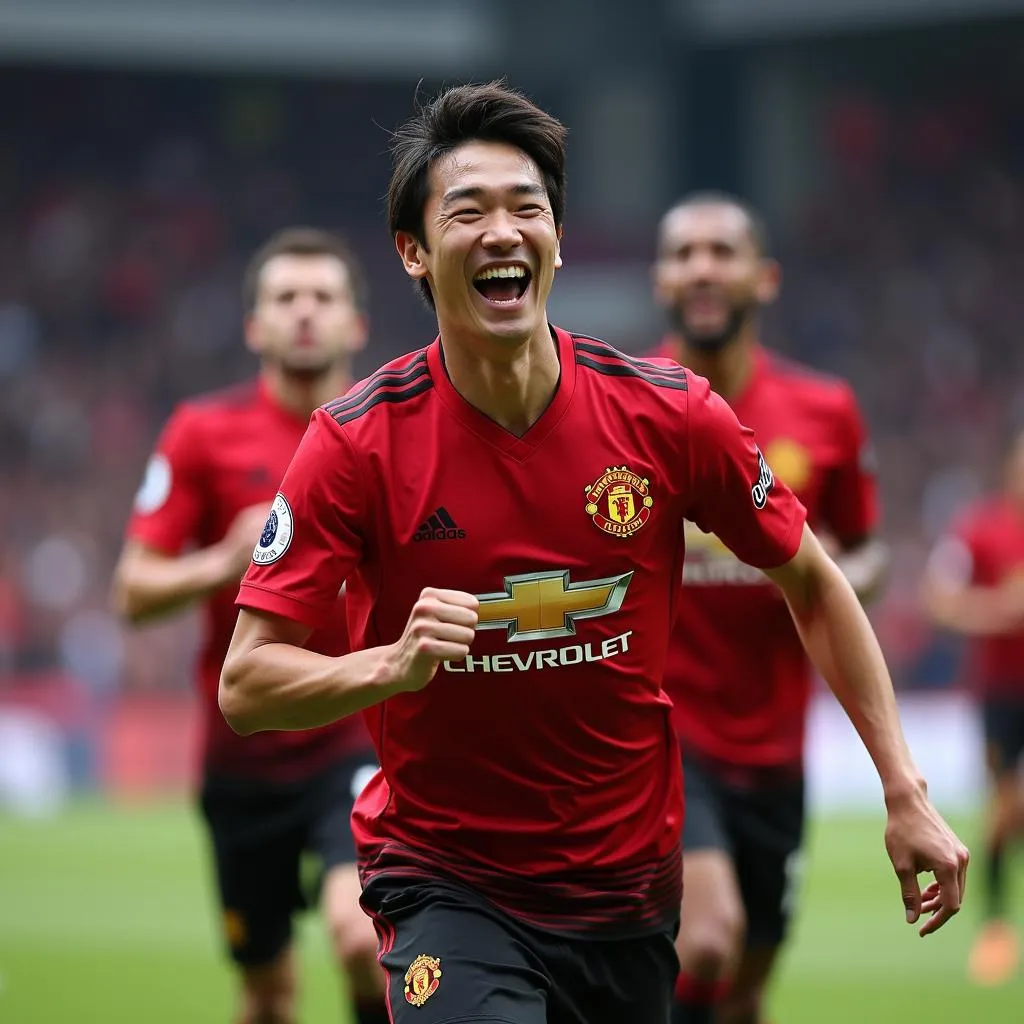 Park Ji-Sung trong màu áo Manchester United