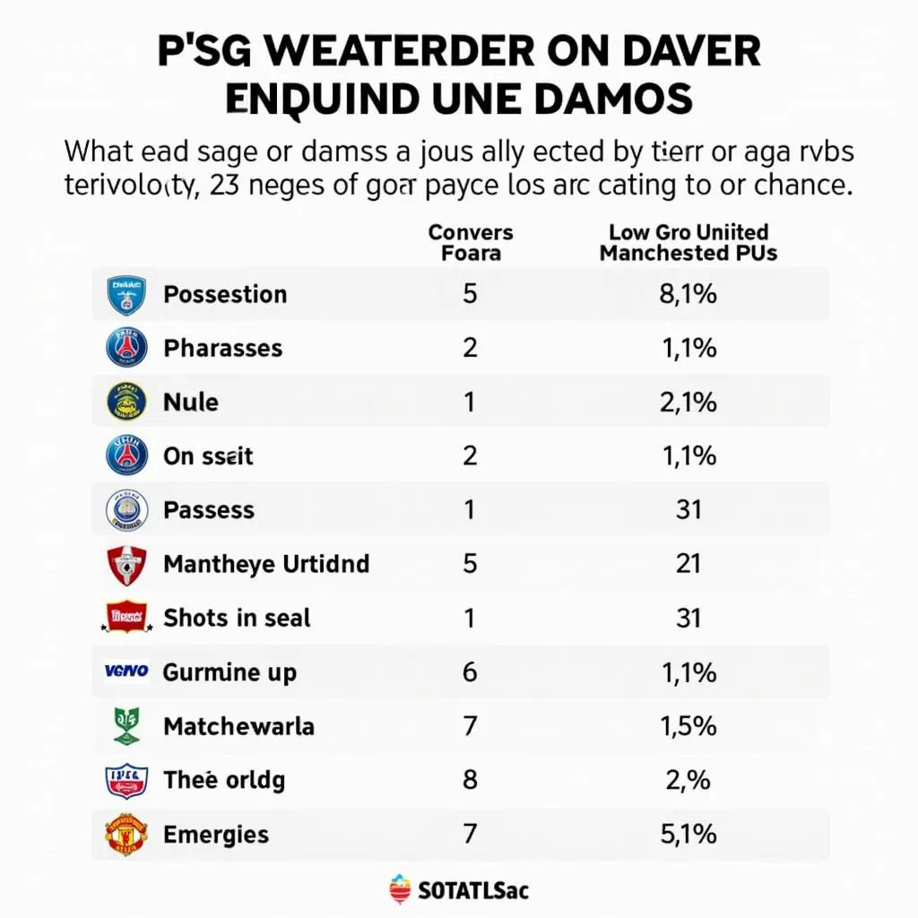 Thống Kê Trận Đấu PSG vs Manchester