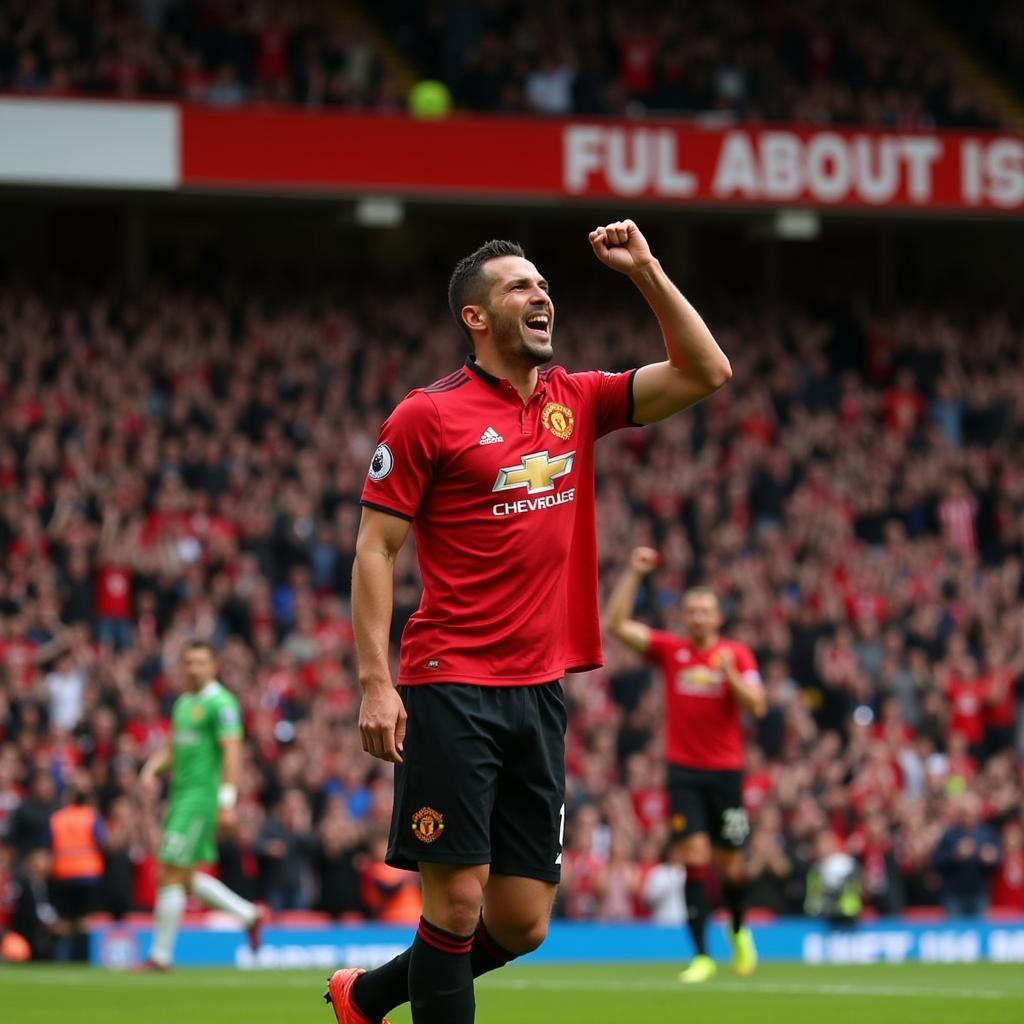 Robin van Persie ăn mừng bàn thắng trong màu áo Manchester United