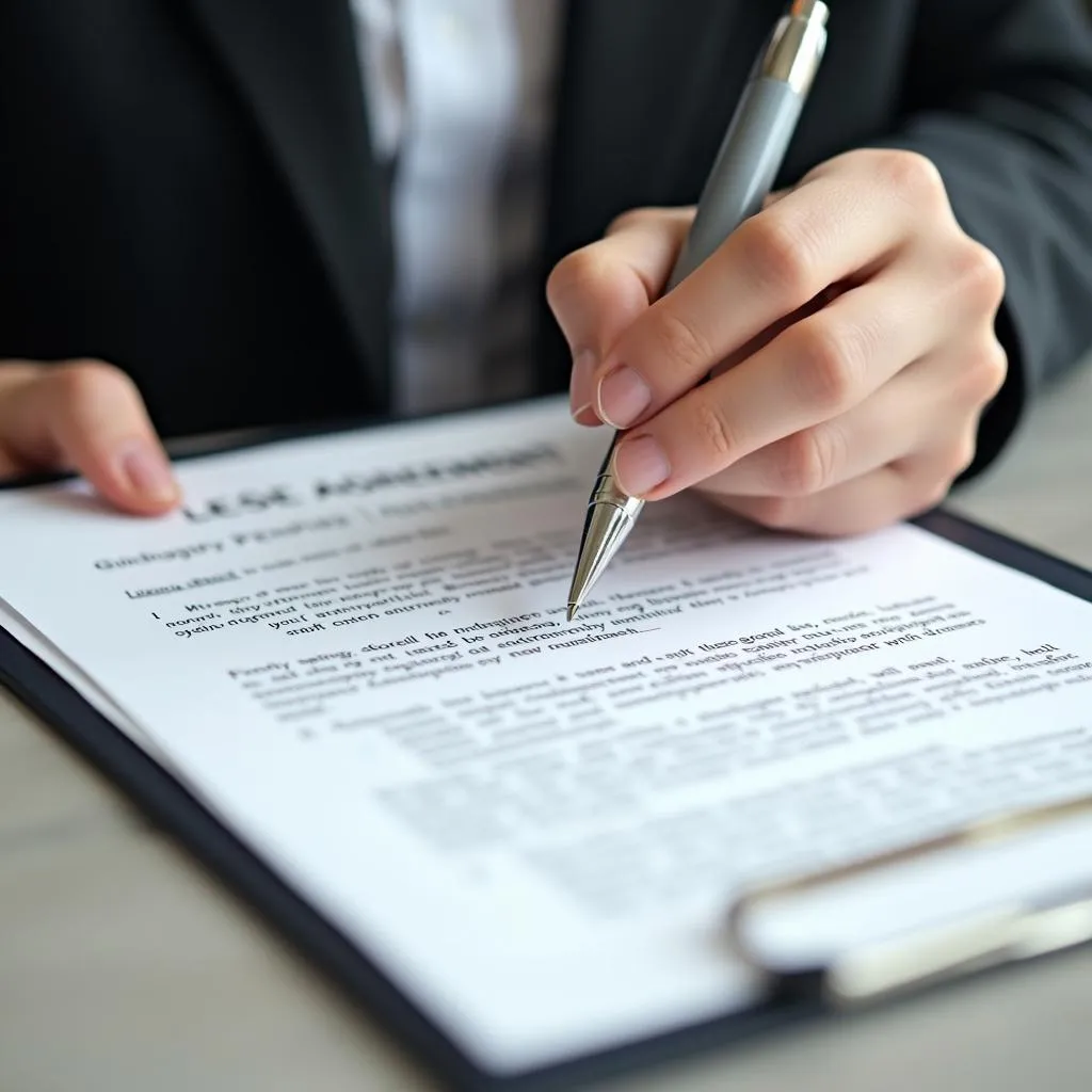 Tenant Signing a Lease Agreement