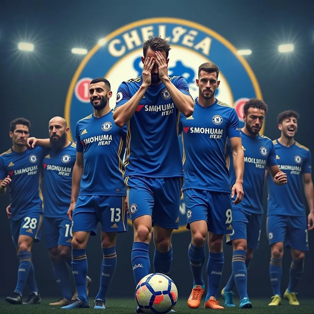 Chelsea players under pressure