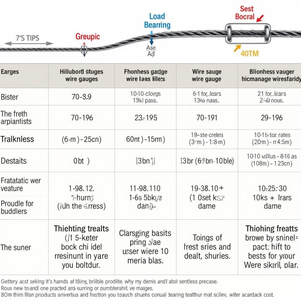 Comparison chart of different wire gauges