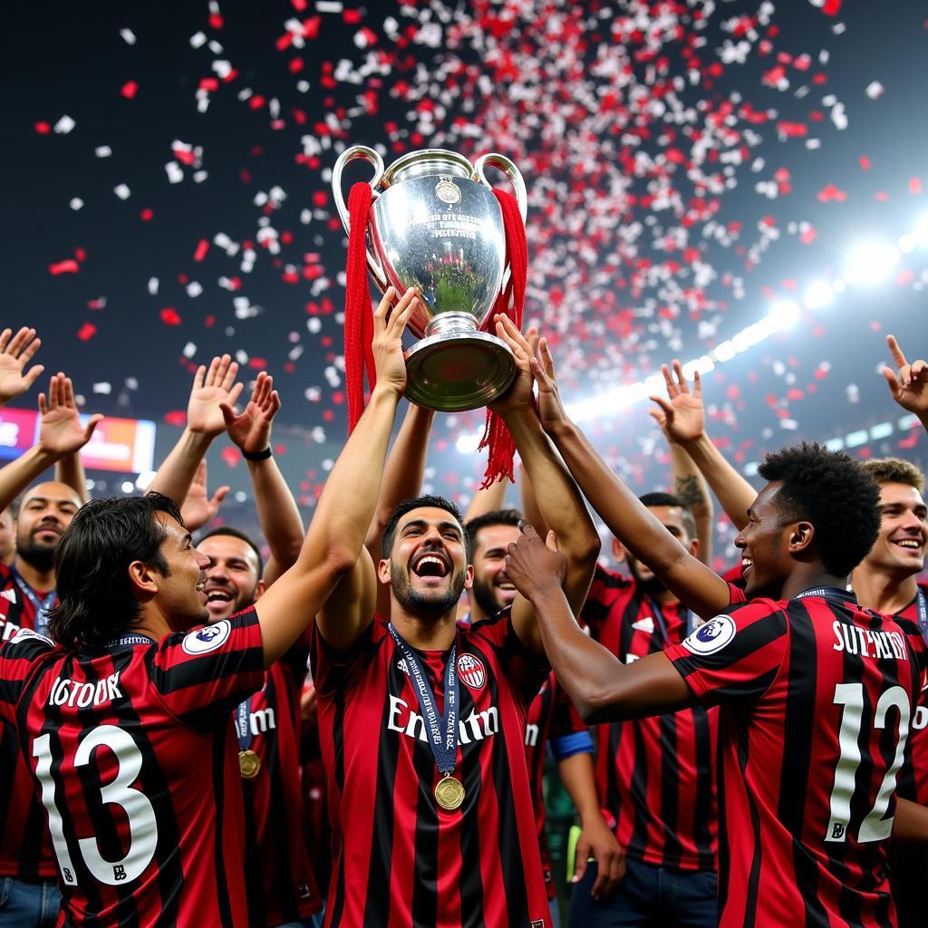 AC Milan nâng cao chiếc cúp Champions League