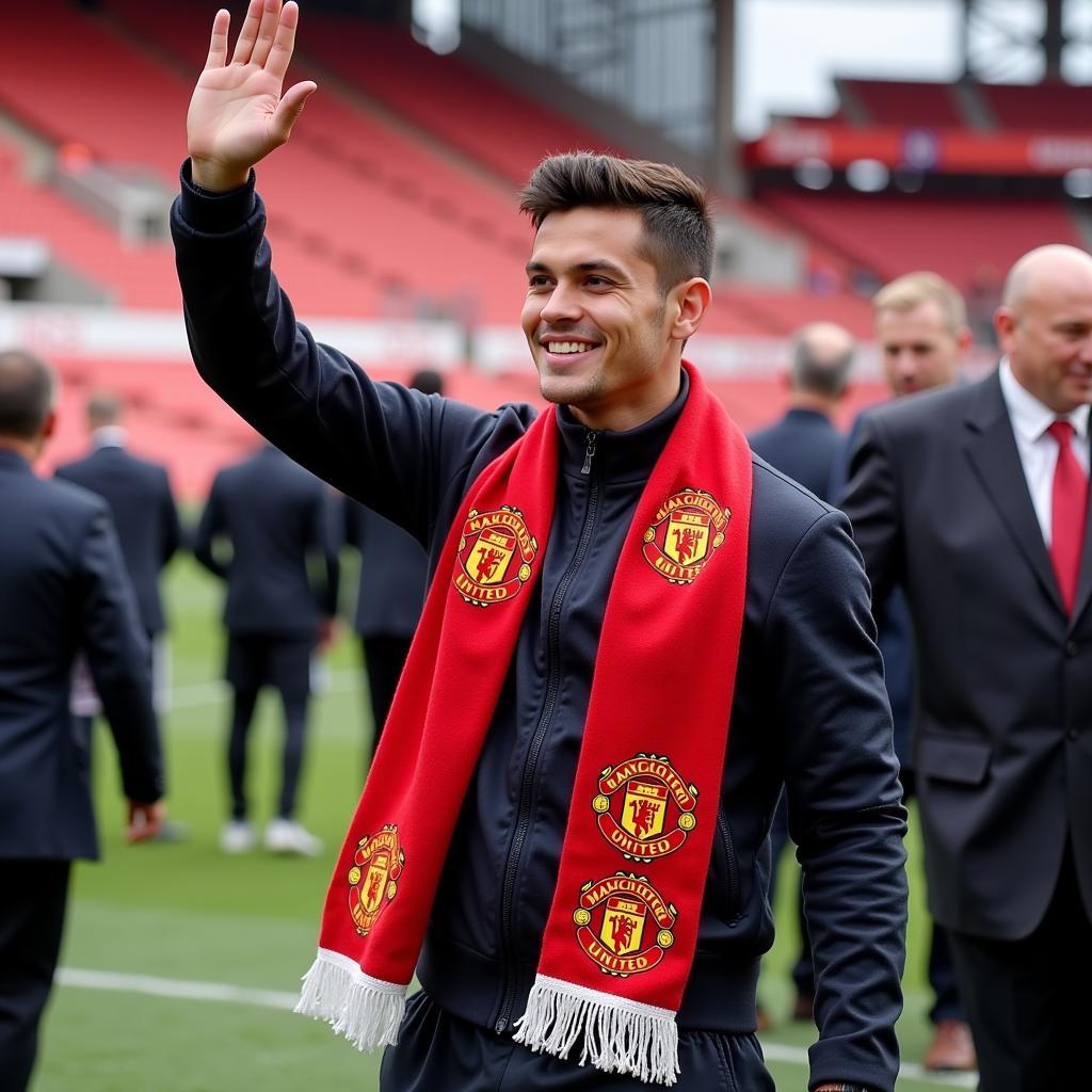 Ander Herrera arriving at Manchester United