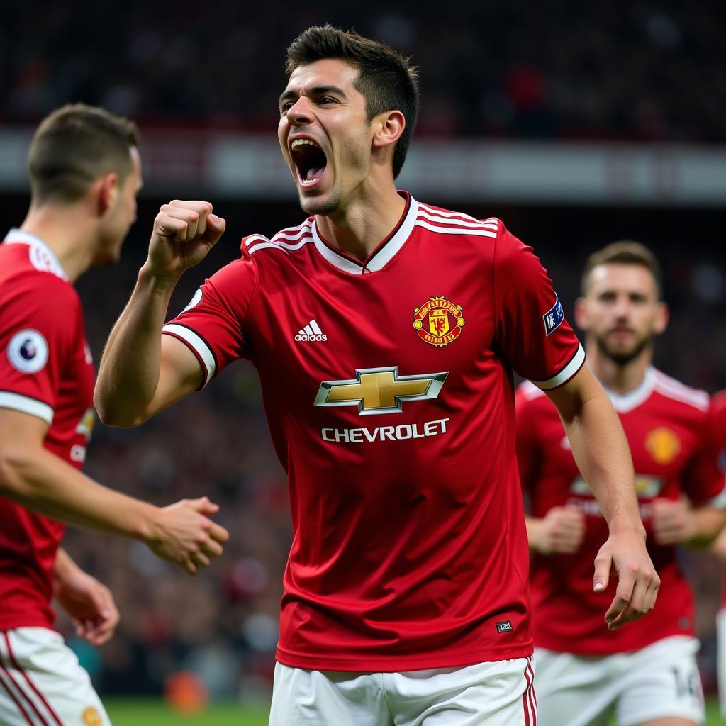 Ander Herrera celebrating a goal for Manchester United