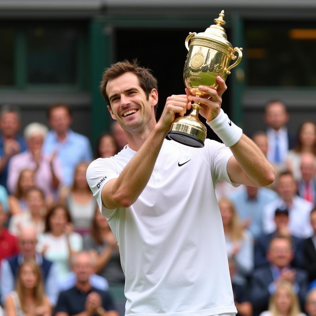 Andy Murray nâng cao chiếc cúp vô địch Wimbledon 2016