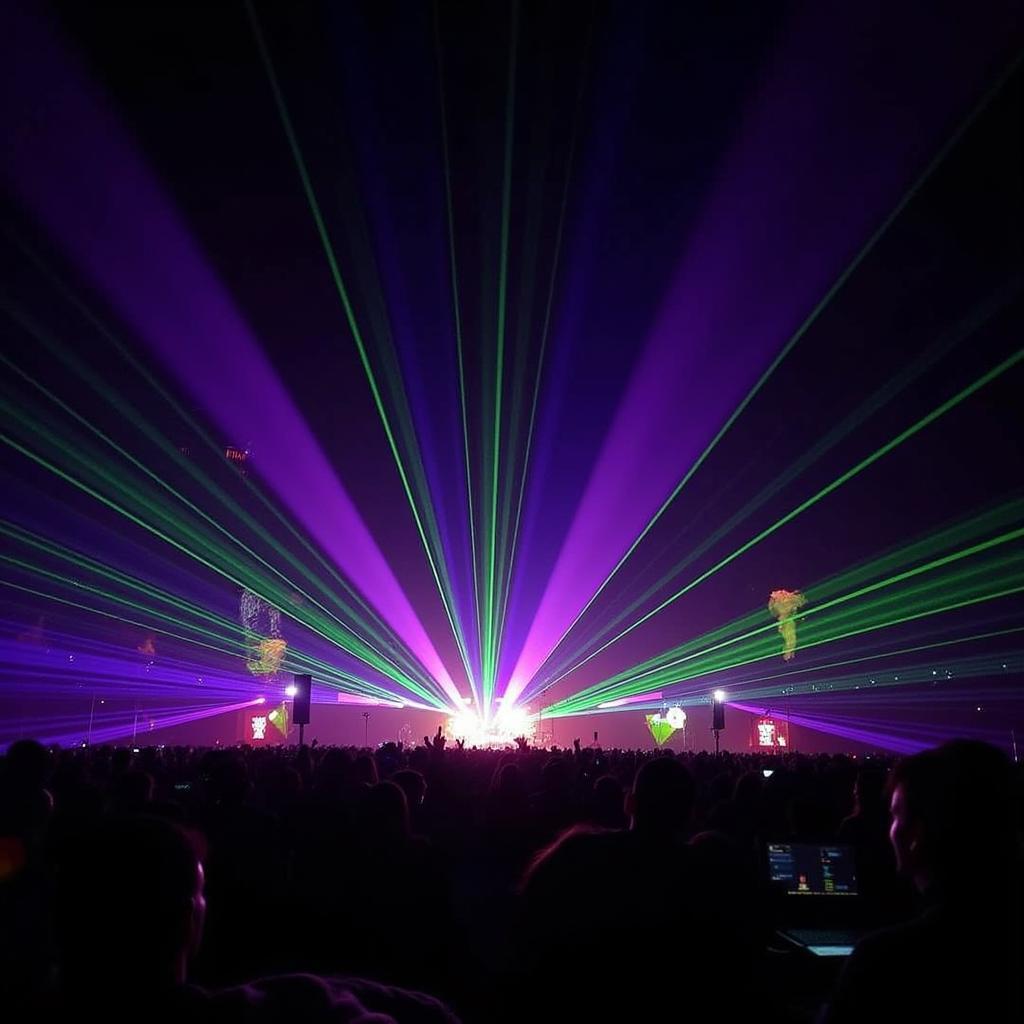 Màn trình diễn ánh sáng laser tại Creamfields Manchester