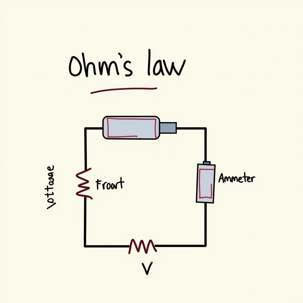 Sơ đồ mạch điện minh họa định luật Ohm