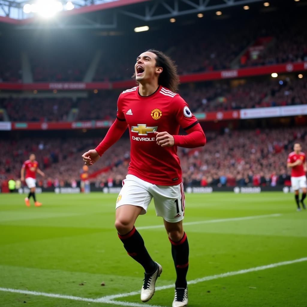 Edinson Cavani ghi bàn trong màu áo Manchester United