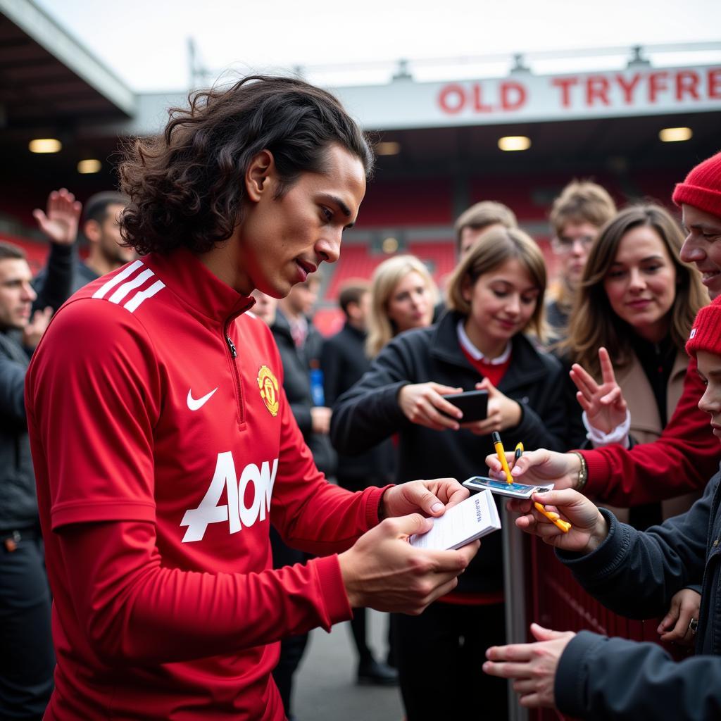 Edinson Cavani chia sẻ khoảnh khắc với người hâm mộ Manchester United