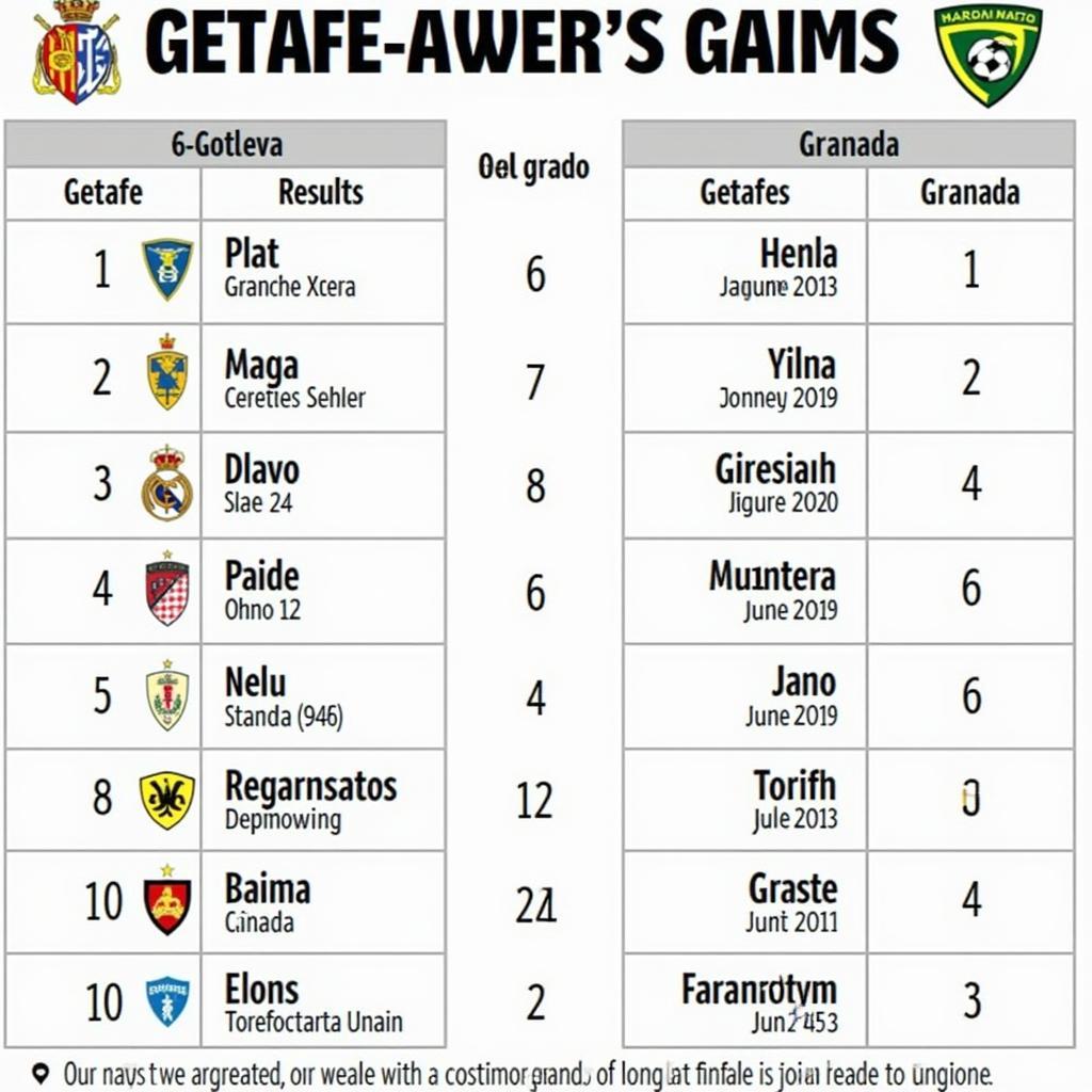 Lịch sử đối đầu giữa Getafe và Granada